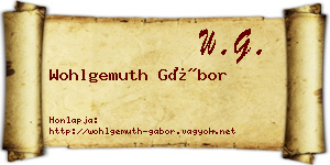 Wohlgemuth Gábor névjegykártya