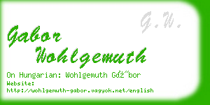 gabor wohlgemuth business card